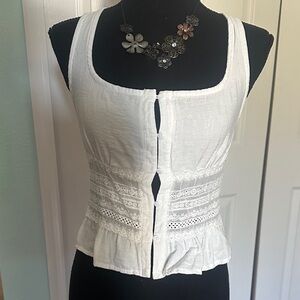 Chic White Button-Front Women's Blouse